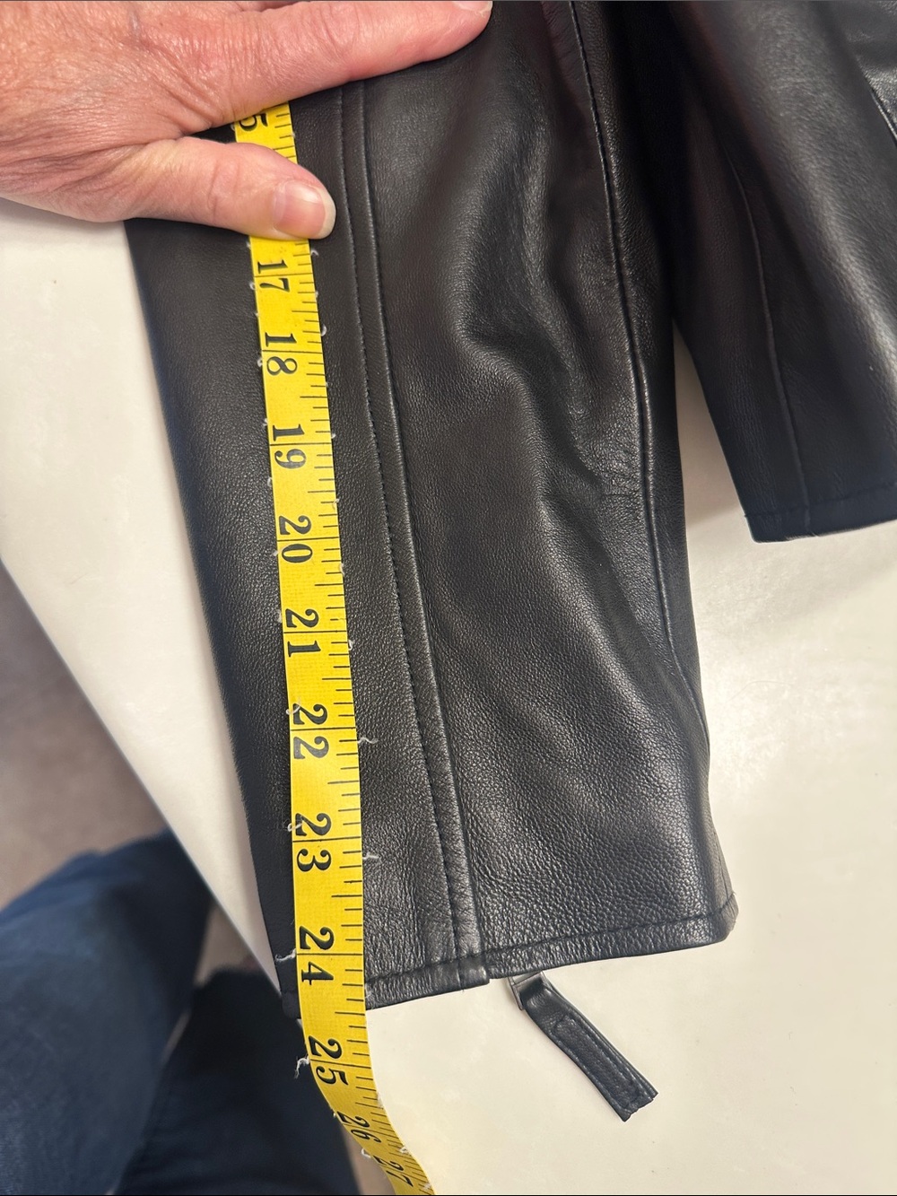 Charter Club Black Leather Moto-Style Zip Jacket - Picture 13 of 16